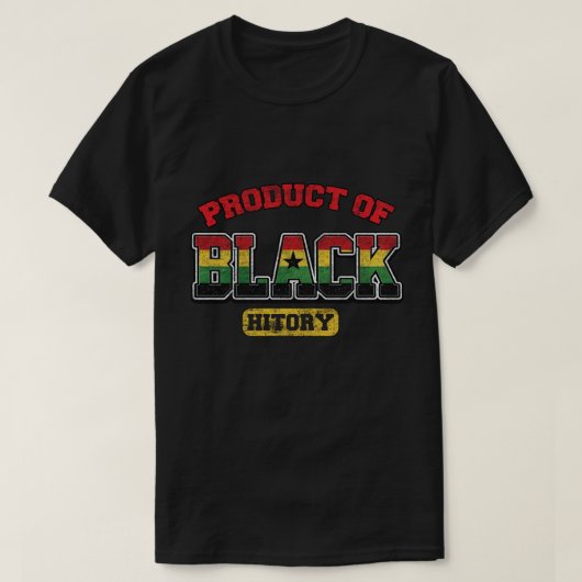 ブラックヒストリー ヴィンテージ タイポグラフィーの産物 Tシャツ (デザイン正面)