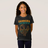 ブラックヒストリーSankofaアフリカの鳥の十二番目 Tシャツ (正面フル)