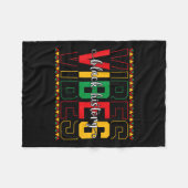 ブラックヒストリーVibes African American Freedom Junet フリースブランケット (正面(横))