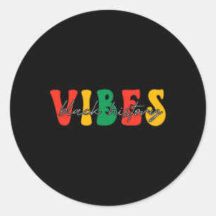ブラックヒストリーVibes Groovyブラックウィメンズブラックヒスト ラウンドシール