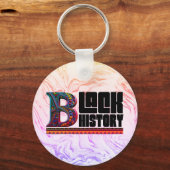 ブラックヒストリ大理石デザイナーキーチェーン キーホルダー (正面)