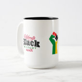 ブラックヒストリ月お祝いコーヒーマグ ツートーンマグカップ (正面左)