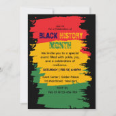ブラックヒストリ月お祝い招待状 招待状 (正面)