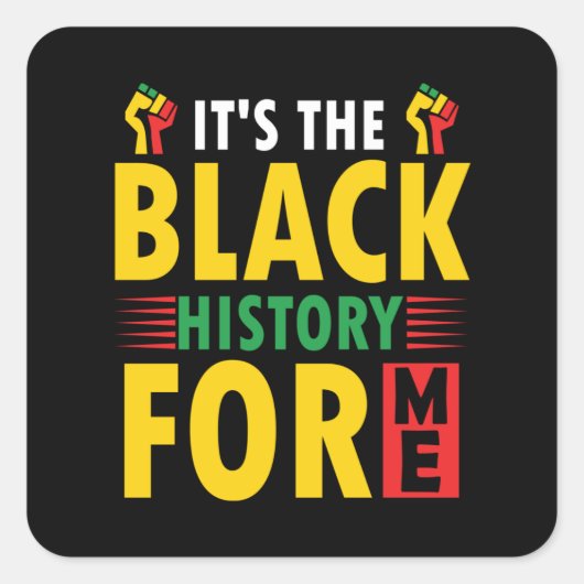 ブラックヒストリ月のお祝いシール スクエアシール (正面)