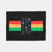 ブラックヒストリ月のデザインシール フリースブランケット (正面(横))