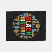 ブラックヒストリ月の衣服2 フリースブランケット (正面(横))