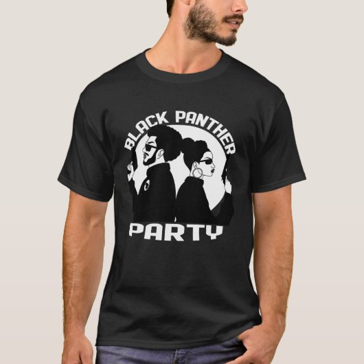 ブラックヒストリ月パンサーパーティー Tシャツ (正面)