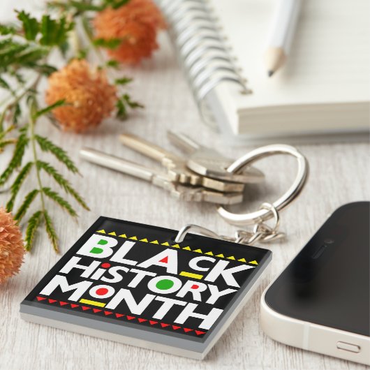ブラックヒストリ月メラニンキングクイーンシスタブラ キーホルダー (正面右)