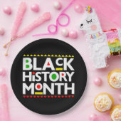 ブラックヒストリ月メラニンキングクイーンシスタブラ ペーパープレート (パーティー)