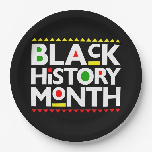 ブラックヒストリ月メラニンキングクイーンシスタブラ ペーパープレート (正面)