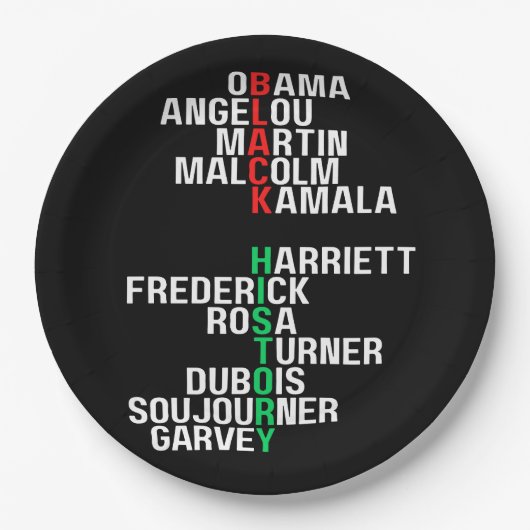 ブラックヒストリ月メラニンキングクイーンシスタブラ ペーパープレート (正面)