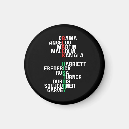 ブラックヒストリ月メラニンキングクイーンシスタブラ マグネット (正面)