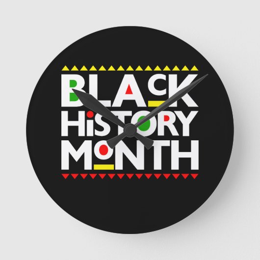 ブラックヒストリ月メラニンキングクイーンシスタブラ ラウンド壁時計 (正面)