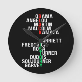 ブラックヒストリ月メラニンキングクイーンシスタブラ ラウンド壁時計