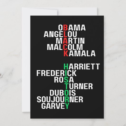 ブラックヒストリ月メラニンキングクイーンシスタブラ 招待状 (正面)