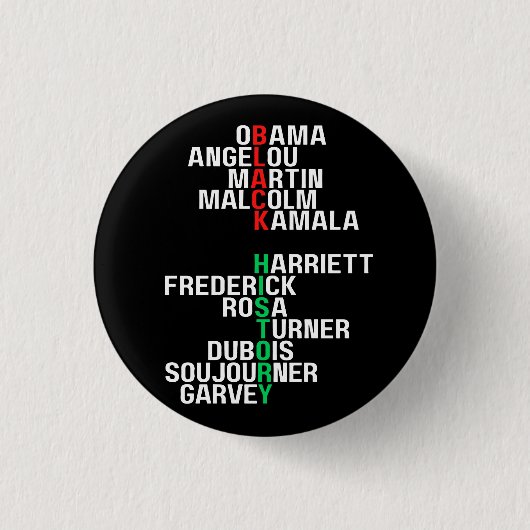 ブラックヒストリ月メラニンキングクイーンシスタブラ 缶バッジ (正面)