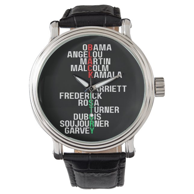 ブラックヒストリ月メラニンキングクイーンシスタブラ 腕時計 (正面)