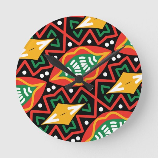 ブラックヒストリ月地理 ラウンド壁時計 (正面)