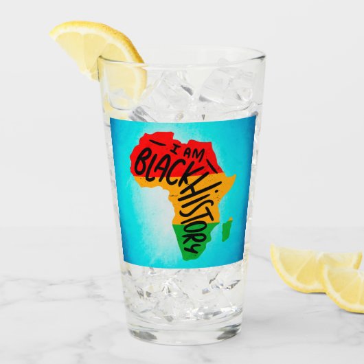 ブラックヒストリ月引用文- I AM BLACK HISTORY タンブラーグラス (アイス正面)