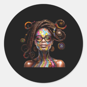 ブラックヒストリ月Loc'dヘアアートブラッククイーンアファー ラウンドシール