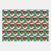ブラックヒップホップサンタクロースアフリカンアメリカンクリスマス ラッピングペーパーシート (正面)