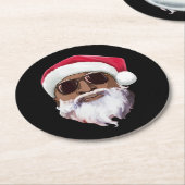 ブラックヒップホップサンタクロースノベルティアフリカンアメリカン ラウンドペーパーコースター (アングル)