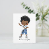 ブラックヒップホップラップボーイブレイクダンサー誕生日パーティー ポストカード (スタンド正面)