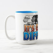 ブラックヒツジでい違うい ツートーンマグカップ (左)