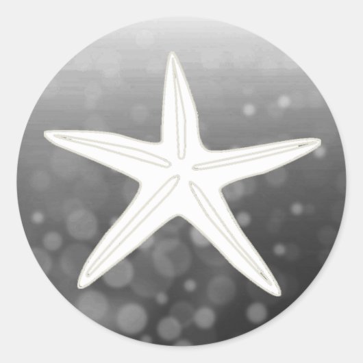 ブラックヒトデのステッカーを結婚保存する ラウンドシール (正面)