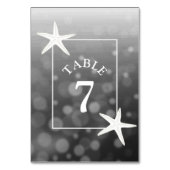 ブラックヒトデビーチ結婚式テーブル番号カード テーブルナンバー (裏面)