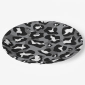 ブラックヒョウとグレーヒョウアニマルプリント ペーパープレート (アングル)