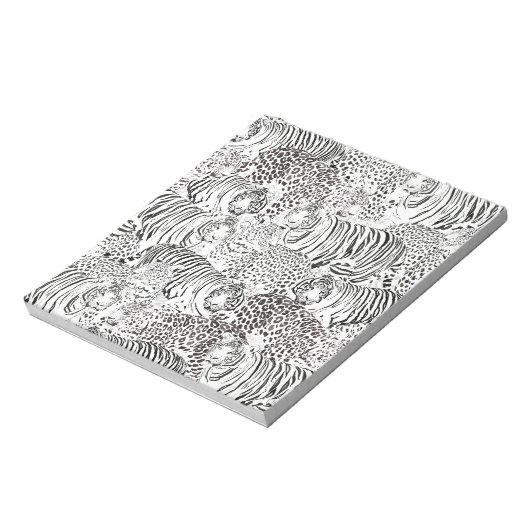 ブラックヒョウの虎の動物のパターン ノートパッド (回転)