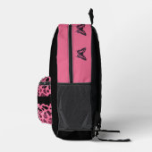 ブラックヒョウ型とピンクヒョウ型の蝶 プリントバックパック (右)