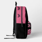 ブラックヒョウ型とピンクヒョウ型の蝶 プリントバックパック (左)