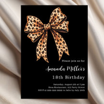 ブラックヒョウ柄の弓の茶色の誕生日