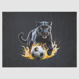 ブラックヒョウ遊はサッカーをしている。 薄葉紙