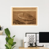 ブラックヒルズオブダコタ鳥瞰図1880 ポスター (ホームオフィス)