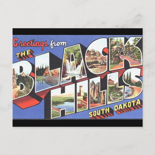 ブラックヒルズサウスダコタヴィンテージはがき ポストカード (正面)
