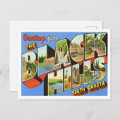 ブラックヒルズサウスダコタヴィンテージビッグレター ポストカード (正面/裏面)