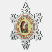 ブラックヒルズナショナルフォレストサウスダコタ スノーフレークピューターオーナメント (右)