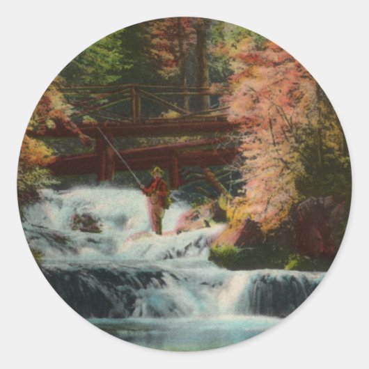 ブラックヒルズフィッシャーマンステッカー ラウンドシール (正面)