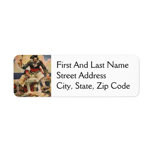 ブラックヒードバッカニアパイレートアンドメイトイラストレーション ラベル (正面)