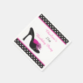 ブラックヒール付き黒水玉模様 スタンダードカクテルナプキン (角)