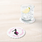 ブラックヒール付き黒水玉模様 ペーパーコースター (インサイチュ)