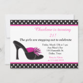 ブラックヒール靴バースデーパーティー 招待状 (正面)