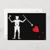 ブラックビアードの旗（エドワード・ティーチ） ポストカード (正面/裏面)