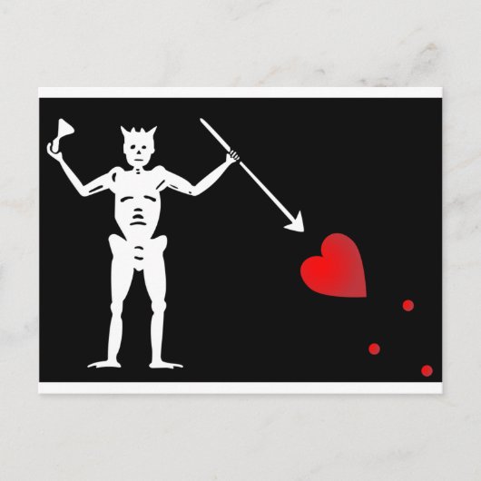 ブラックビアードの旗(エドワード・ティーチ) ポストカード (正面)