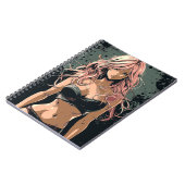 ブラックビキニのセクシーアニメガール ノートブック (左側)