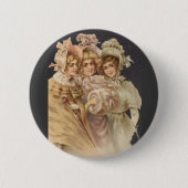 ブラックビクトリアンヴィンテージクリスマスピンバッジ 缶バッジ (正面)