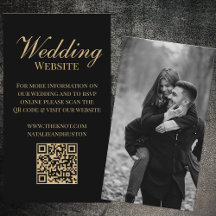 ブラックビクトリアン金ゴールドRSVP QRコード結婚のWebサイト